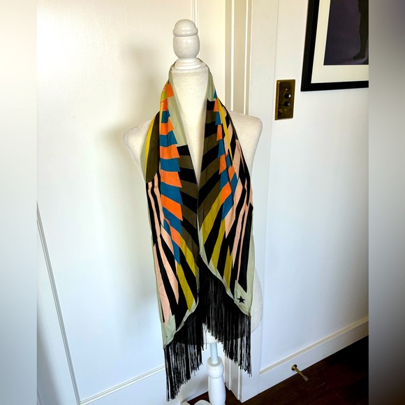 Givenchy silk scarf with fringe - Picture 1 of 4